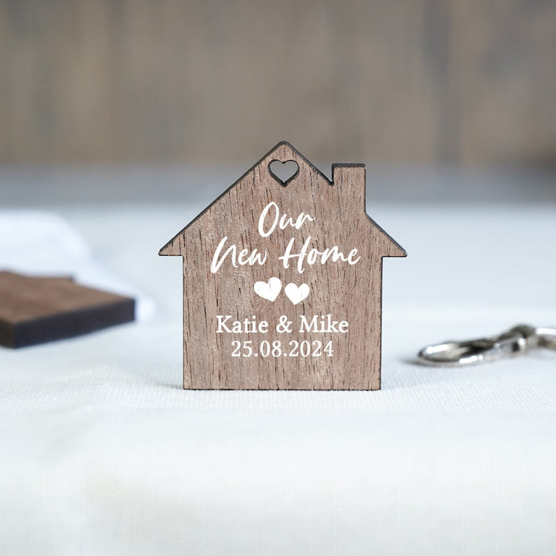 Personalised First Home Keyrings, New Home Keyrings, House Keyrings Set, Wooden Keyrings, New Homeowners, New House Gift, House Keychains il_794xN.5795268420_ewyr.jpg