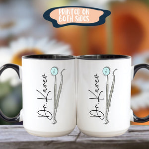 Personlized Dentist Mug with Name, Custom Dentist Coffee Cup, Dentist Gift, Dental Assistant Gift, Dental Hygienist Gifts Dental Grad Gift