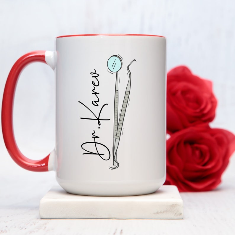 Personlized Dentist Mug with Name, Custom Dentist Coffee Cup, Dentist Gift, Dental Assistant Gift, Dental Hygienist Gifts Dental Grad Gift
