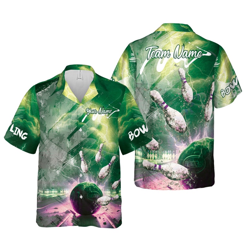 Personalized Cracked Pin Bowling Hawaiian Shirt Bowling Team Shirt Hawaiian Bowling For Kid Bowling Shirt Bowling Player Bowlers Gift