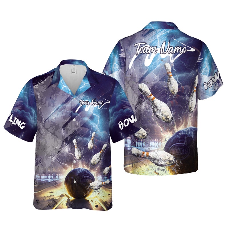 Personalized Cracked Pin Bowling Hawaiian Shirt Bowling Team Shirt Hawaiian Bowling For Kid Bowling Shirt Bowling Player Bowlers Gift