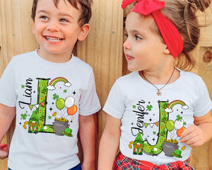 St Patricks Day Shirt For Kids, Custom Kids Name Patricks Shirt, Alphabet Name Toddler, Kids St Patricks Day Shirt, Alphabet Shirt For Kids