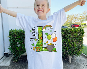 St Patricks Day Shirt For Kids, Custom Kids Name Patricks Shirt, Alphabet Name Toddler, Kids St Patricks Day Shirt, Alphabet Shirt For Kids