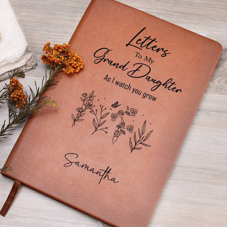 Letters To My Granddaughter Journal- Personalized Message Journal from Grandma, Personalized Gift for Granddaughter Journal, Custom Journal