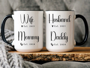 New Mom and Dad Mug Baby Shower Coffee Mug Gift for New Parents Custom First Time Mommy and Daddy Gift for Husband and Wife New Daddy