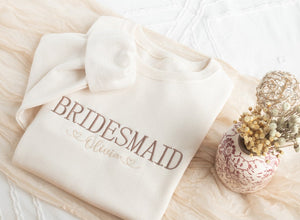 Embroidered Bridesmaid Sweatshirt, Maid of Honor Gifts, Bridal Party Gifts, Bachelorette Party Sweatshirt, Embroidered Sleeve il_794xN.5798874426_l3mj.jpg