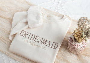 Embroidered Bridesmaid Sweatshirt, Maid of Honor Gifts, Bridal Party Gifts, Bachelorette Party Sweatshirt, Embroidered Sleeve il_794xN.5798874536_k3t8.jpg