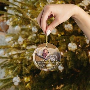 Baby's First Christmas Glass Ornament, Photo Ornament, Custom Christmas Ornament 2023, 1st Christmas Gift, Personalized Ornament, Baby Gift