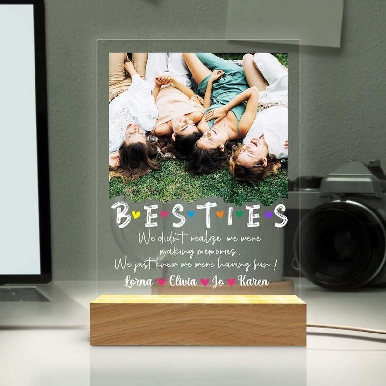 Personalized Photo LED Night Light, Besties Photo Gifts, Photo Keepsake, Photo Gifts, Personalized Gift for BFF, Birthday Gift for Friend