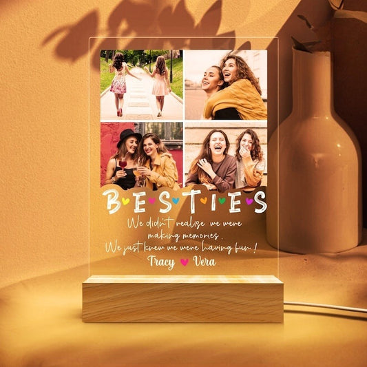 Personalized Photo LED Night Light, Besties Photo Gifts, Photo Keepsake, Photo Gifts, Personalized Gift for BFF, Birthday Gift for Friend