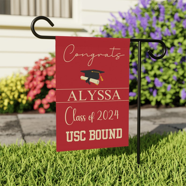 Custom Graduation Flag, Graduation Yard Sign, High School Grad Flag, College Class of 2024 Grad Flag, Personalized College Bound
