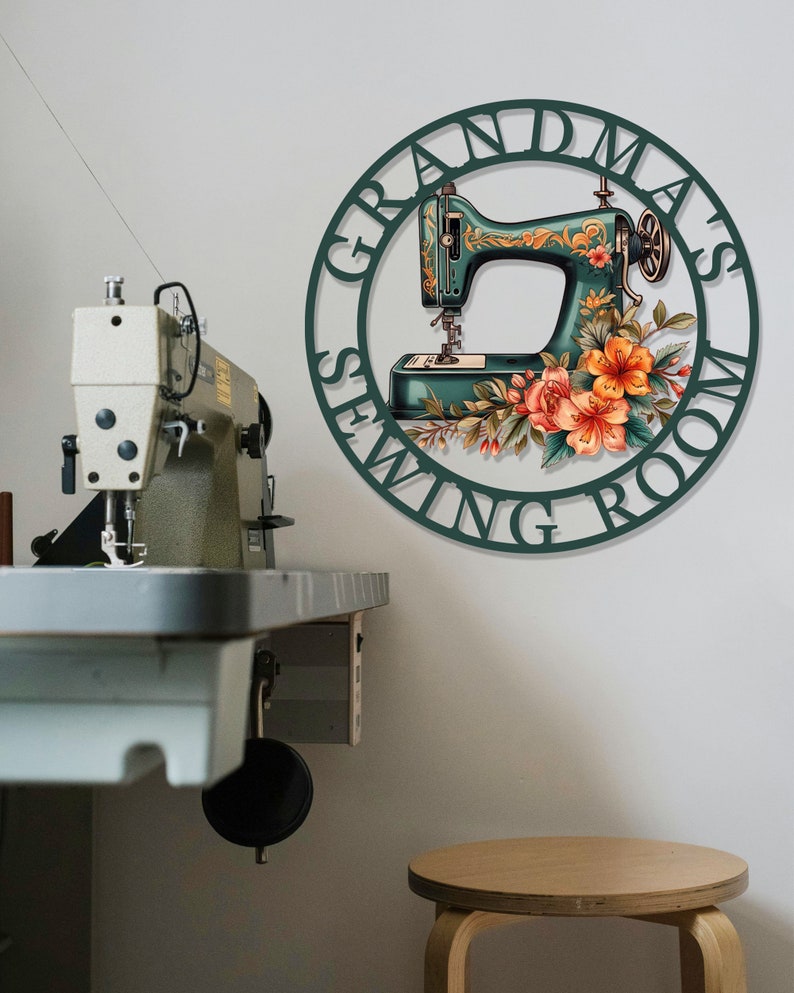 Custom Quilting Sign, Sewing Room Sign, Sewing Machine With Flower Sign Personalized, Craft Room Sign, Sewing Room Decor, Mother's Day Gift
