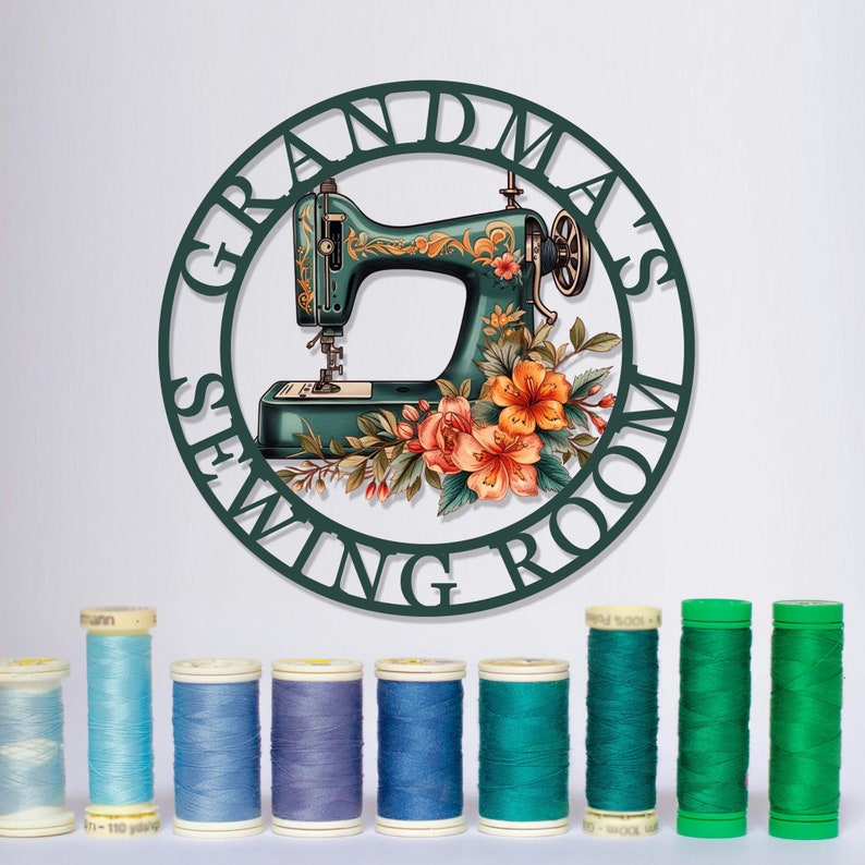 Custom Quilting Sign, Sewing Room Sign, Sewing Machine With Flower Sign Personalized, Craft Room Sign, Sewing Room Decor, Mother's Day Gift