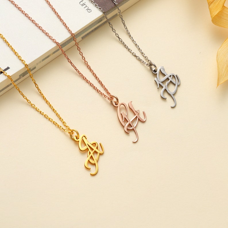 Two Initials Necklace ,Double Letters Pendant ,Double Initial Necklace , Custom Two Letter Necklace ,Couple Necklace,valentine gift necklace