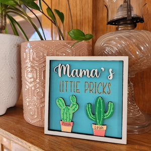 Funny Mother's gift, Mama's little pricks, Mom Birthday gift, Funny family gift, Little Prick family sign, Personalized Mother's gift