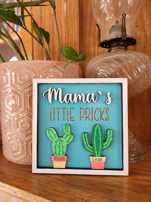 Funny Mother's gift, Mama's little pricks, Mom Birthday gift, Funny family gift, Little Prick family sign, Personalized Mother's gift