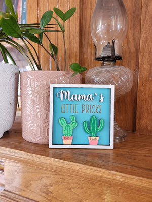 Funny Mother's gift, Mama's little pricks, Mom Birthday gift, Funny family gift, Little Prick family sign, Personalized Mother's gift