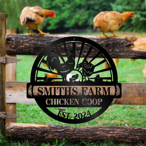 Customized Chicken Farm Metal Sign Chicken Coop Sign Personalized Chicken Farm Sign Farm Coop Sign Family Name Chicken Coop Sign Mothers Day