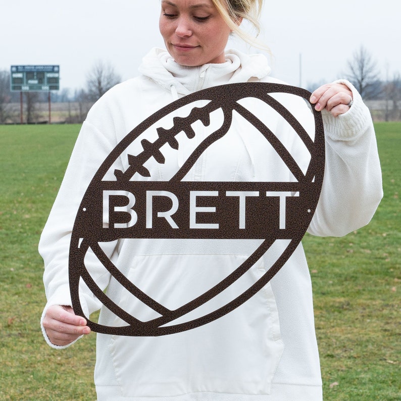 Personalized USA Football Metal Wall Art, Football Sign, Football Name Sign, Sports Name Sign, Gift For US Football Players, Sports Wall Art