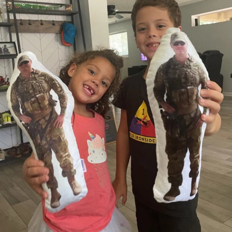 My Hero Stuffed Doll Deployment, Army, Navy, Military, Photo Pillow, Face pillow, Comfort, Look-a-Like, Memory, Marine, Daddy, Mommy