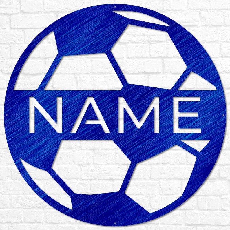 Personalized Soccer Ball Name Sign, Metal Wall Art, Soccer Name Sign, Sports Name Sign, Gift For Soccer Football Players, Sports Wall Art