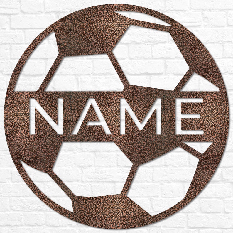 Personalized Soccer Ball Name Sign, Metal Wall Art, Soccer Name Sign, Sports Name Sign, Gift For Soccer Football Players, Sports Wall Art