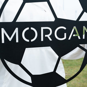Personalized Soccer Ball Name Sign, Metal Wall Art, Soccer Name Sign, Sports Name Sign, Gift For Soccer Football Players, Sports Wall Art