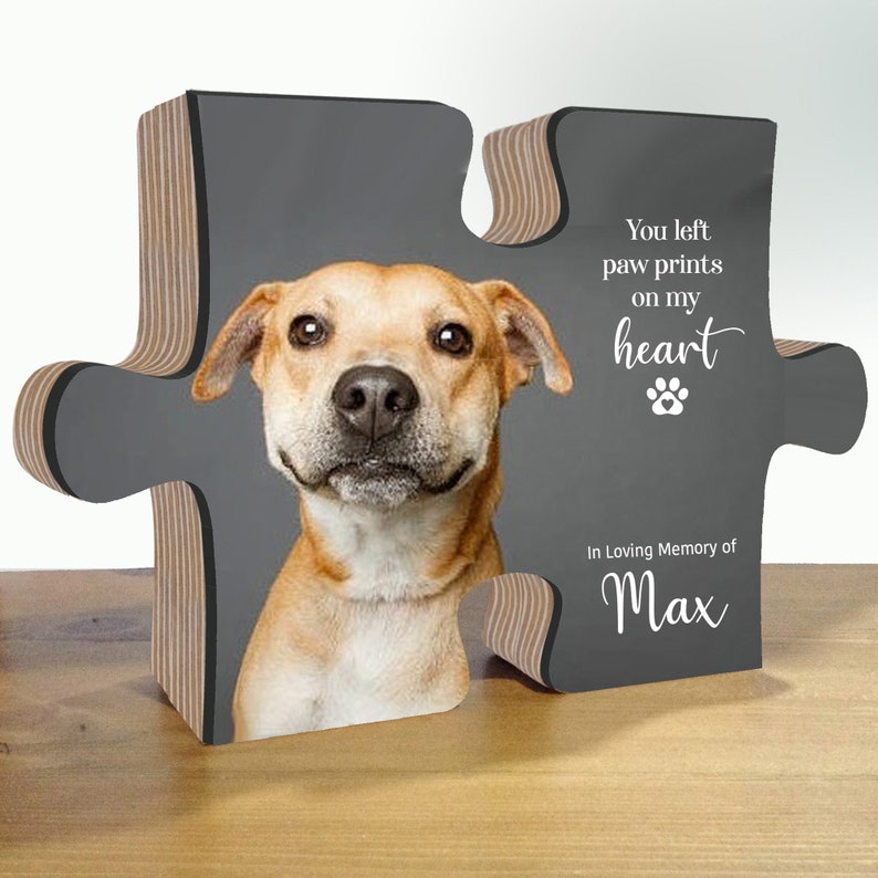 Pet memorial gift, dog memorial gift, Pet Loss Gifts, custom pet portrait, photo puzzle, Cat Lover Gift, Dog Memorial plaque, Cat Memorial