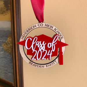 Personalized Graduation Name Ornament Class of 2024 Custom Xmas Gift for Senior Engraved Bauble College Graduate High School Grad University