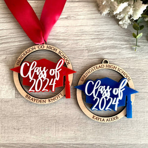 Personalized Graduation Name Ornament Class of 2024 Custom Xmas Gift for Senior Engraved Bauble College Graduate High School Grad University