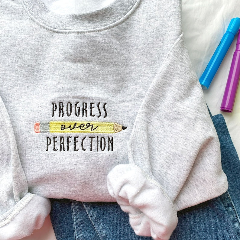 Progress Over Perfection Embroidered Gemma Crewneck Sweatshirt | Cozy Teacher Crewneck | Teacher Gift | Teach Sweatshirt il_794xN.5817926434_hwvg.jpg