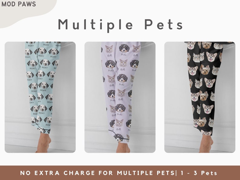 Custom Pet Pajamas Using Pet Photo + Name Personalized Dog Pajamas Custom Cat Pyjamas Dog Pjs Cat Pajamas for Women Puppy Christmas Pajamas