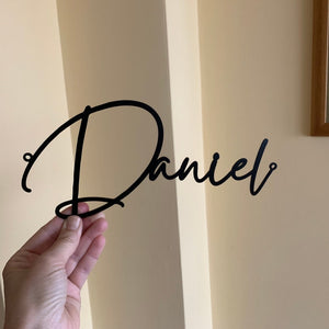 Custom Script Metal Words - Personalized Name Plaque - Laser Cut Metal Names - Steel Door Sign