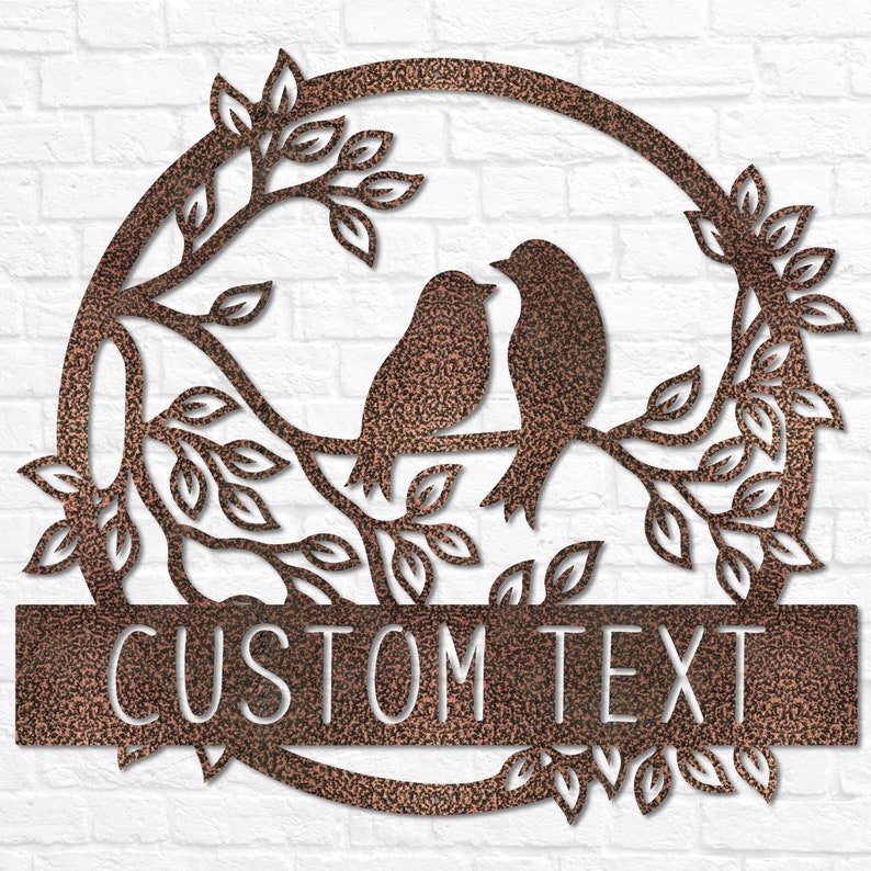 Metal Love Birds Rustic Wedding Decor, Personalized Wedding Gifts, Custom Wedding Signs, Bird Wall Decor, Bridal Shower Sign Garden Sign