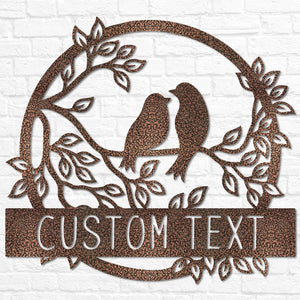 Metal Love Birds Rustic Wedding Decor, Personalized Wedding Gifts, Custom Wedding Signs, Bird Wall Decor, Bridal Shower Sign Garden Sign