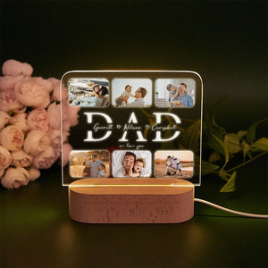 Personalized Photo Night Light, Fathers Day Gifts, Gifts for Husband, Bedroom Night Light, Gift for Dad, Best Dad Ever, Custom Name Light