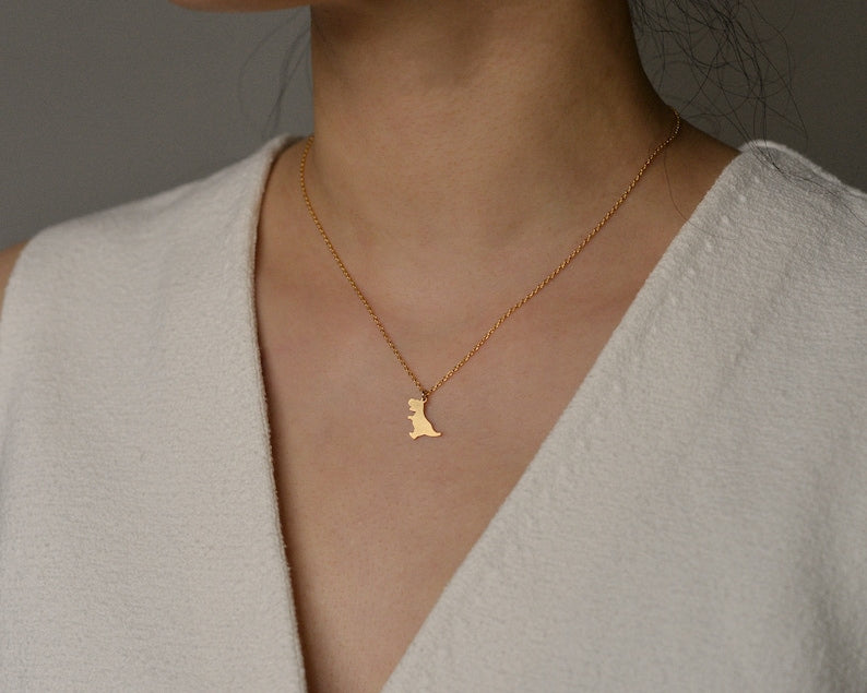 Personalized Dinosaur Necklace with Engraved Initial Unique Dino Jewelry Dinosaur Lover Gift Mama Necklace Birthday Gift For Girls