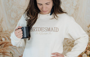 Embroidered Bridesmaid Sweatshirt, Maid of Honor Gifts, Bridal Party Gifts, Bachelorette Party Sweatshirt, Embroidered Sleeve il_794xN.5825858122_ob1h.jpg