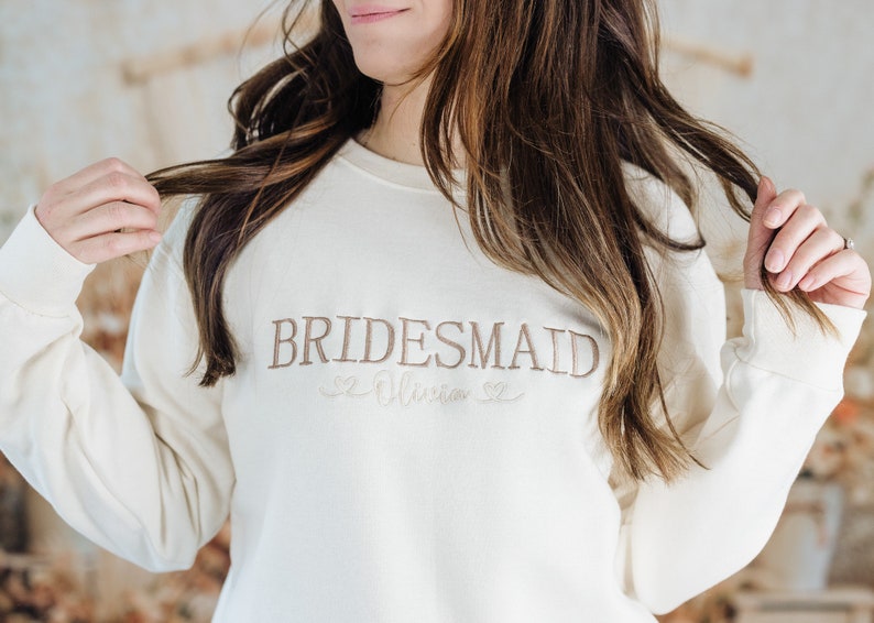 Embroidered Bridesmaid Sweatshirt, Maid of Honor Gifts, Bridal Party Gifts, Bachelorette Party Sweatshirt, Embroidered Sleeve il_794xN.5825858150_g5xi.jpg
