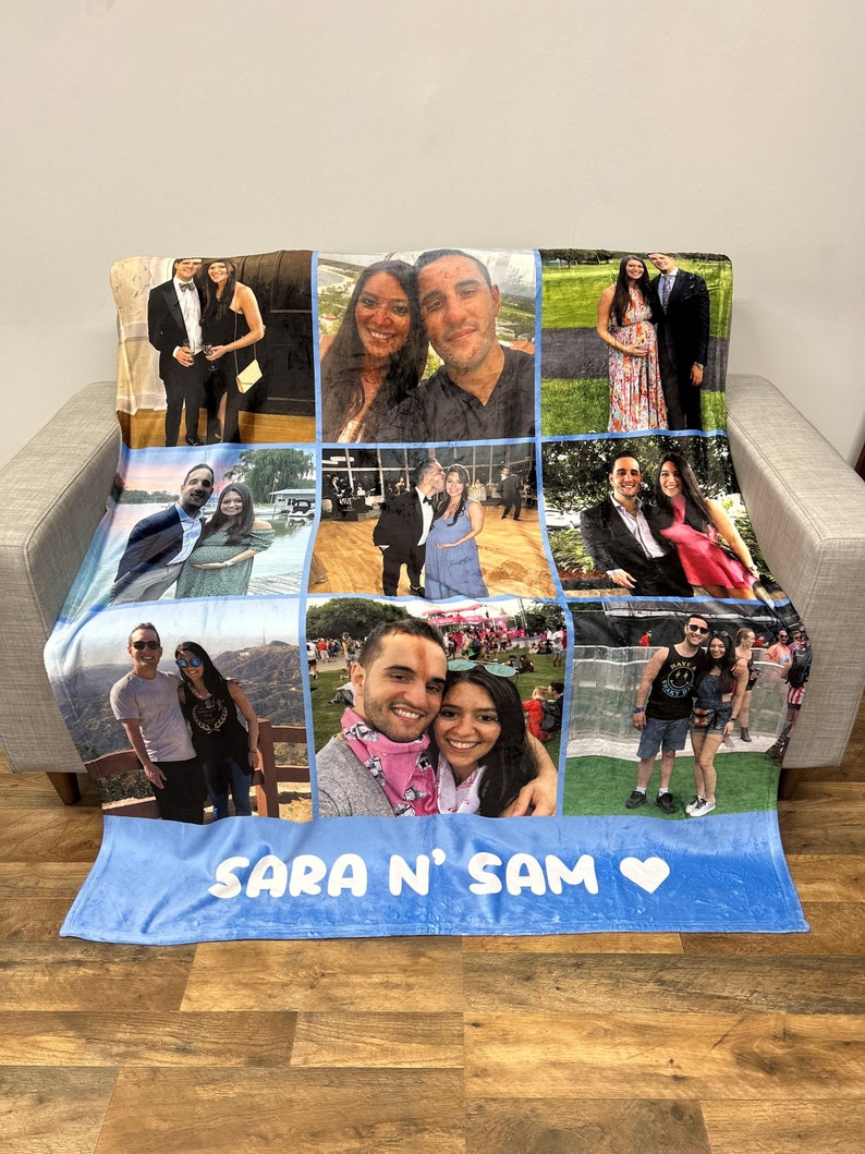Personalized Photo Blanket: Custom Fleece or Sherpa Keepsake Gift Anniversary Christmas Gift Valentine's Day Gift