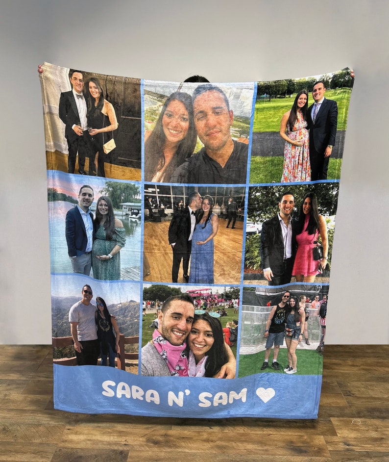 Personalized Photo Blanket: Custom Fleece or Sherpa Keepsake Gift Anniversary Christmas Gift Valentine's Day Gift