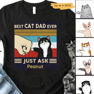 Best Cat Dad Ever Shirt, Personalized Cat Dad Shirt, Gift For Cat Dad Papa, Father's Day Cat Owner Shirt