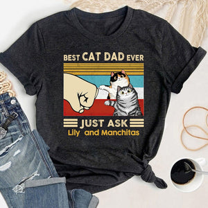 Best Cat Dad Ever Shirt, Personalized Cat Dad Shirt, Gift For Cat Dad Papa, Father's Day Cat Owner Shirt