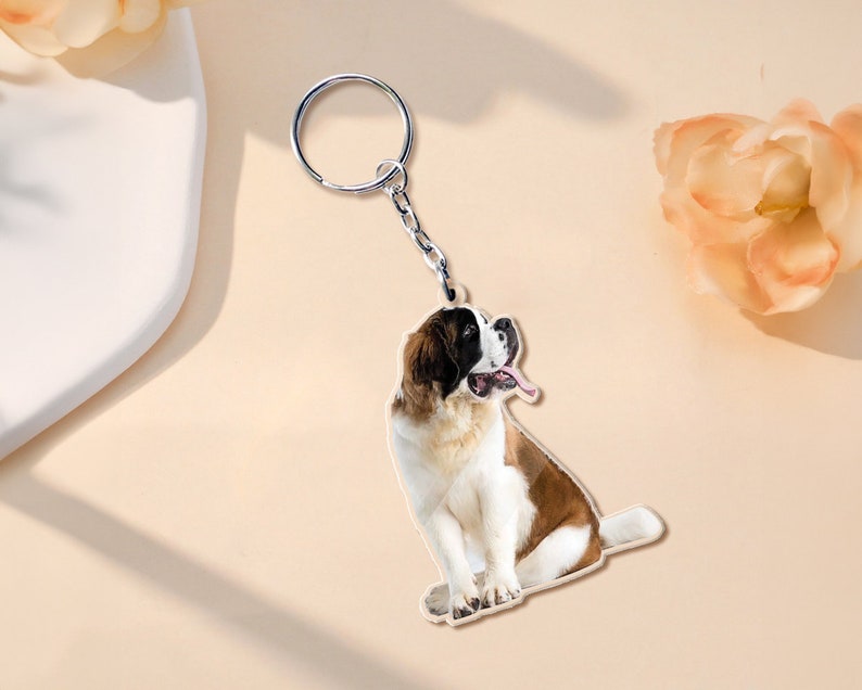 Personalized Pet Photo Acrylic Keychain, Custom Pet Memorial Gift, Dog Keychain, Cat Keychain, Pet Photo Keyring, Dog Memorial Gift