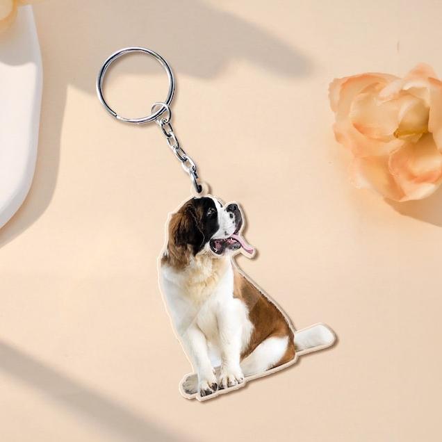 Dog Picture Keychain Custom Pet Keychain Dog Keychain Gift Custom Pet Keychain from Photo | Personalized Dog/Cat Keychain
