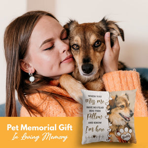 Pet Memorial Gift, Dog Memorial Pillow Personalized, Custom Loss of Pet Sympathy Gift with Pet's Picture, Pet Loss Gift for Dog Lover