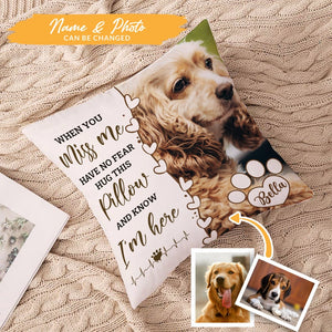 Pet Memorial Gift, Dog Memorial Pillow Personalized, Custom Loss of Pet Sympathy Gift with Pet's Picture, Pet Loss Gift for Dog Lover