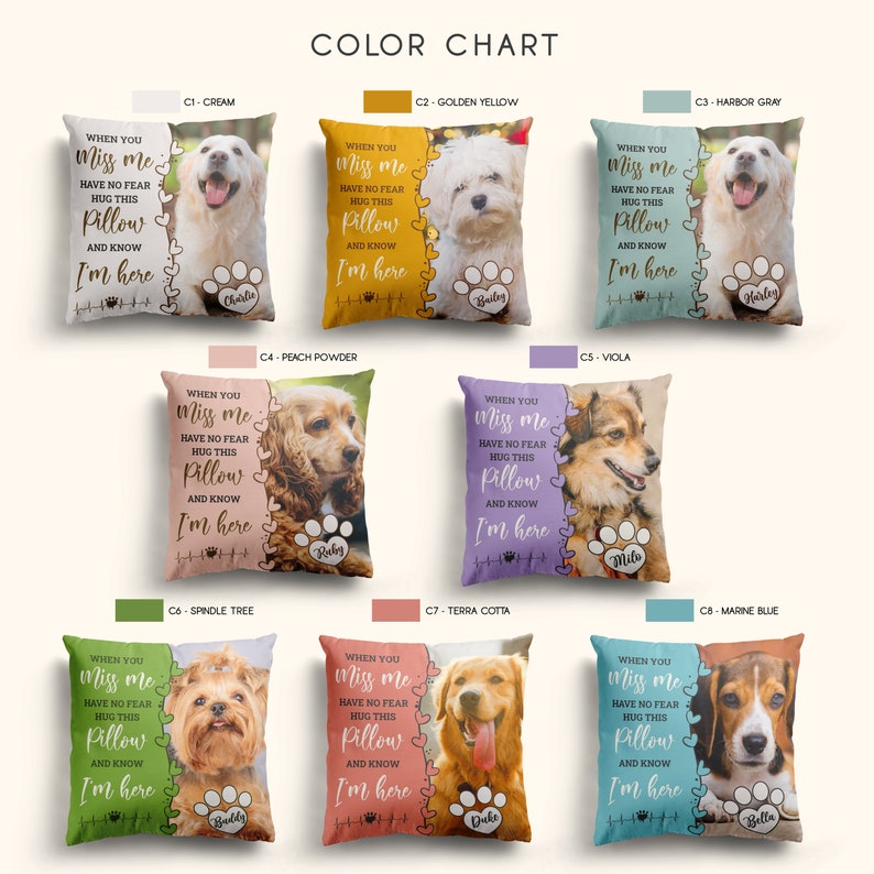 Pet Memorial Gift, Dog Memorial Pillow Personalized, Custom Loss of Pet Sympathy Gift with Pet's Picture, Pet Loss Gift for Dog Lover