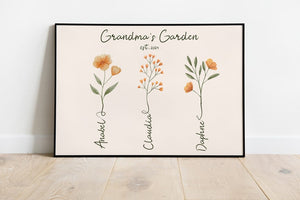 Custom Birth Flower Family Bouque, Personalized Mother's Day Gift, Custom Birth Month Flower, Botanical Clipart, Mom Gift