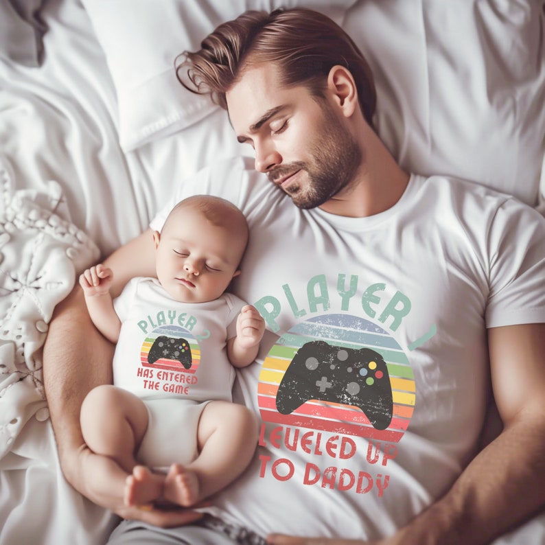 Matching Dad Baby Shirt, Player 1 Player 2 Matching Tee, Daddy and Son Shirt, Daddy and Daughter Tees